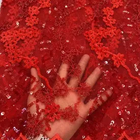 5 YARDS / 10 COLORS / Paul Sequin Beaded Embroidery Glitter Mesh Sparkly Lace Wedding Party Dress Fabric