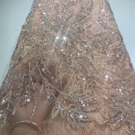 5 YARDS / 20 COLORS / Éden Beaded Embroidery Glitter Mesh Lace  Party Prom Bridal Dress Fabric