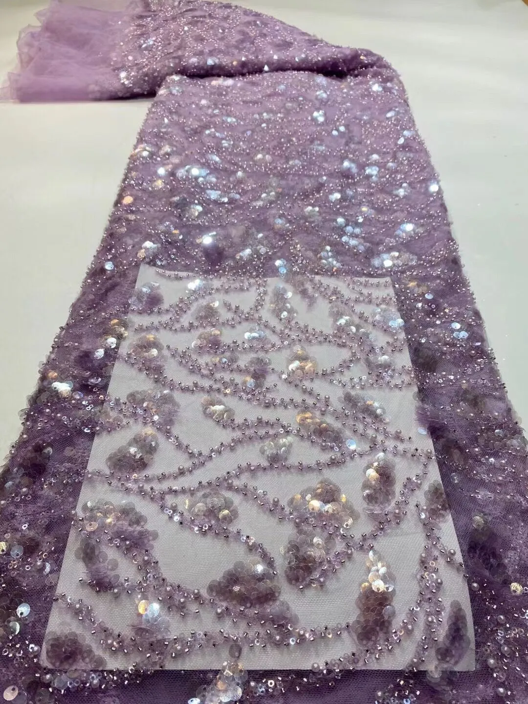 5 YARDS / 20 COLORS / Éden Beaded Embroidery Glitter Mesh Lace  Party Prom Bridal Dress Fabric
