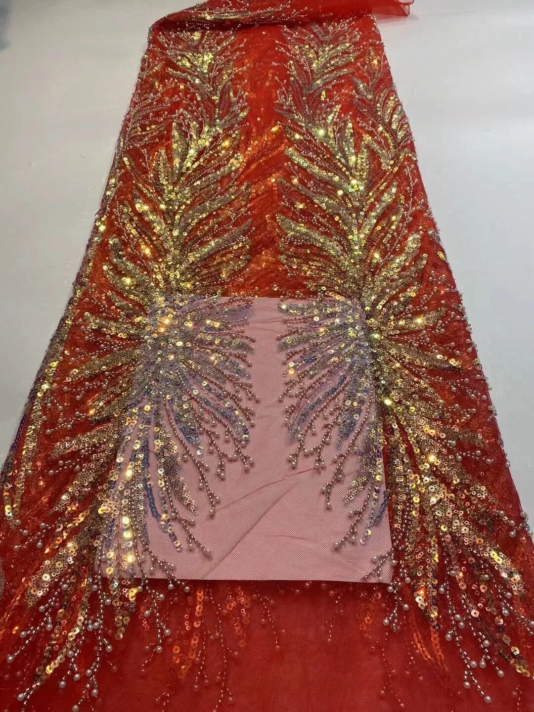 5 YARDS / 22 COLORS / Natalia Floral Beaded Embroidery Glitter Mesh Lace  Party Prom Bridal Dress Fabric