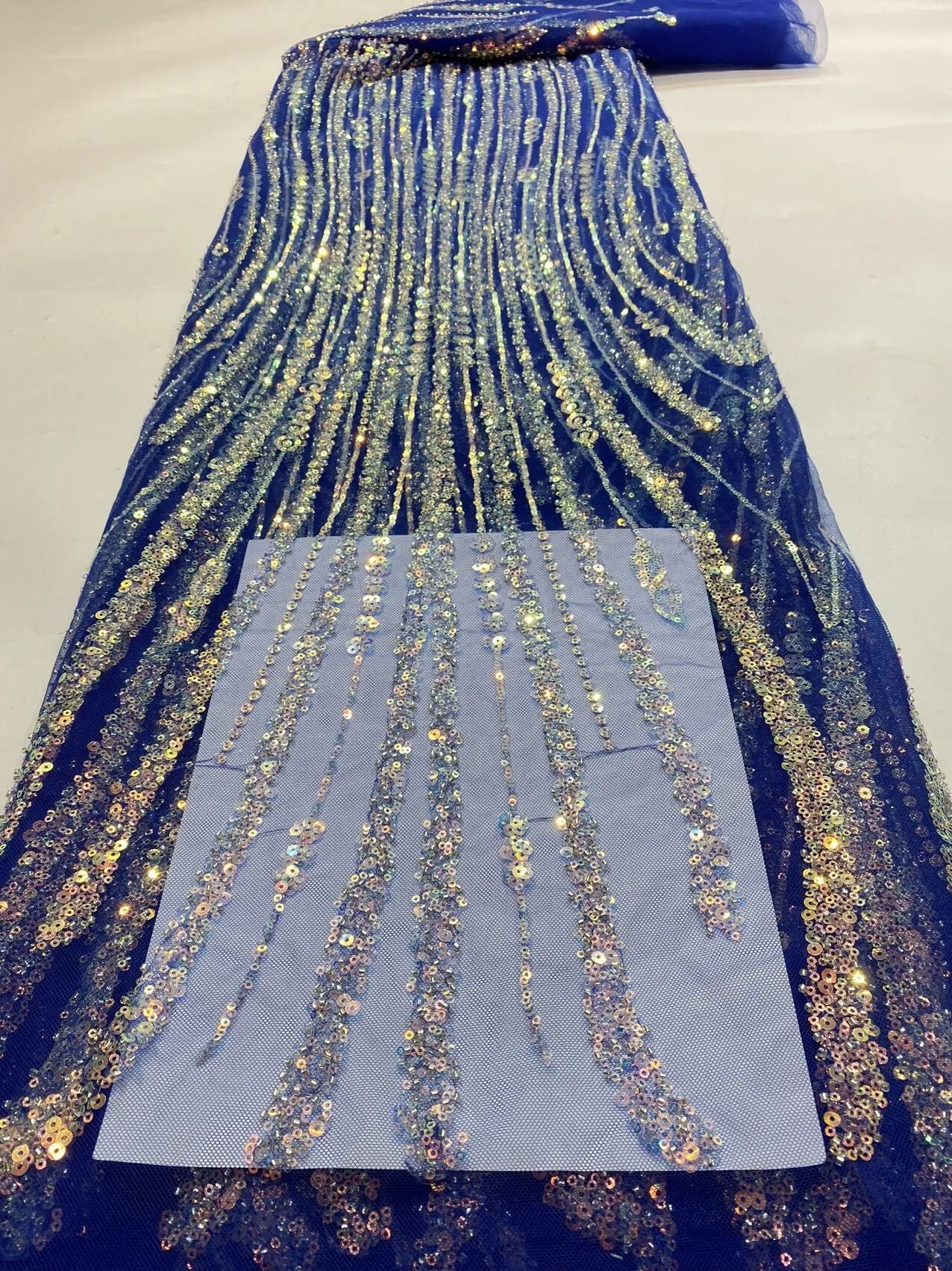 5 YARDS / 22 COLORS / Natalia Floral Beaded Embroidery Glitter Mesh Lace  Party Prom Bridal Dress Fabric