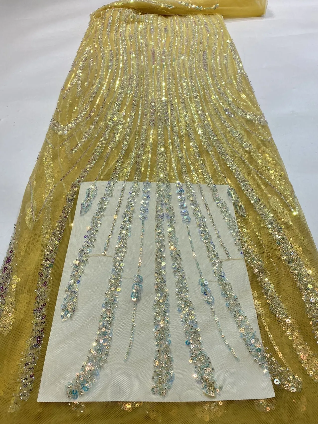 5 YARDS / 22 COLORS / Natalia Floral Beaded Embroidery Glitter Mesh Lace  Party Prom Bridal Dress Fabric