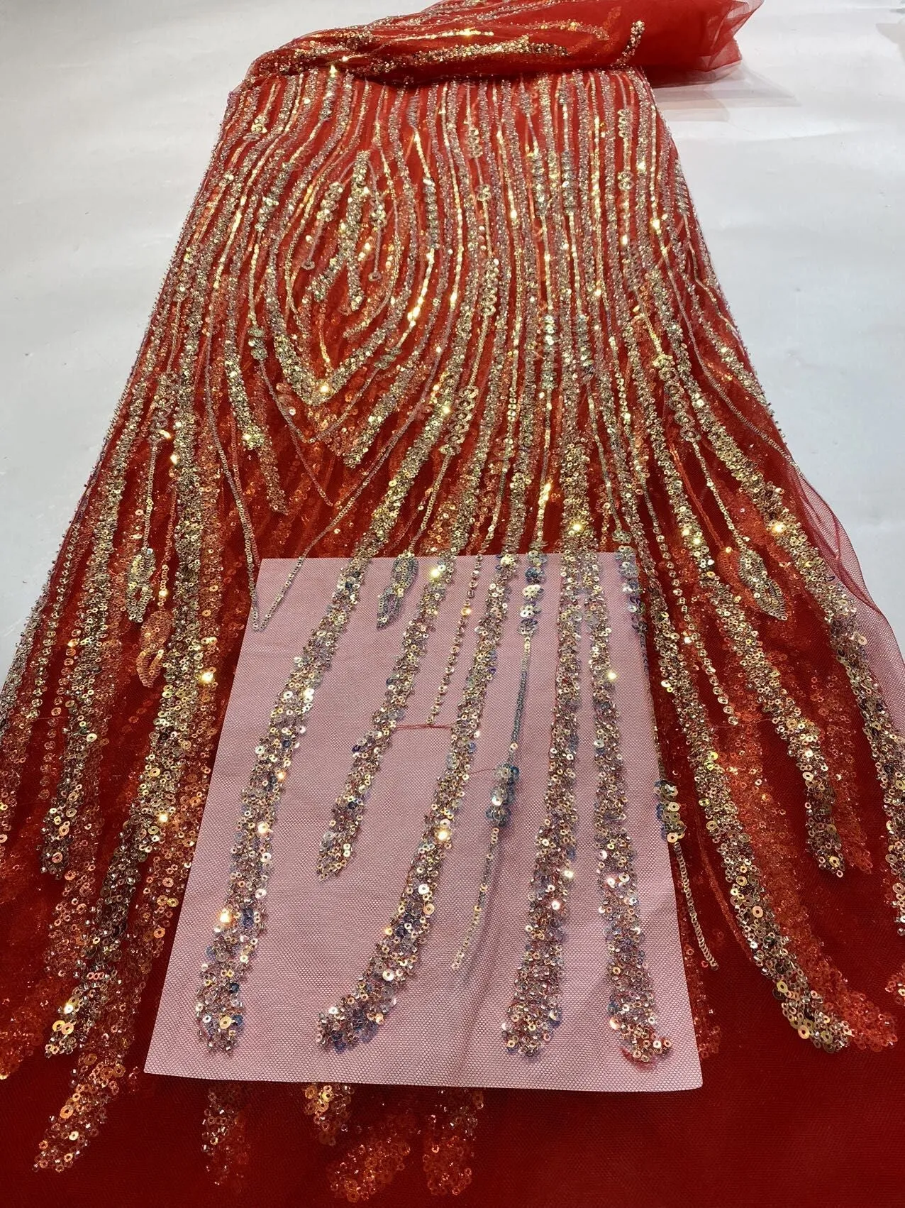 5 YARDS / 22 COLORS / Natalia Floral Beaded Embroidery Glitter Mesh Lace  Party Prom Bridal Dress Fabric