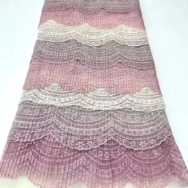 5 YARDS / 6 COLORS / Soelsa Embroidery Tulle Mesh Lace Dress Fabric