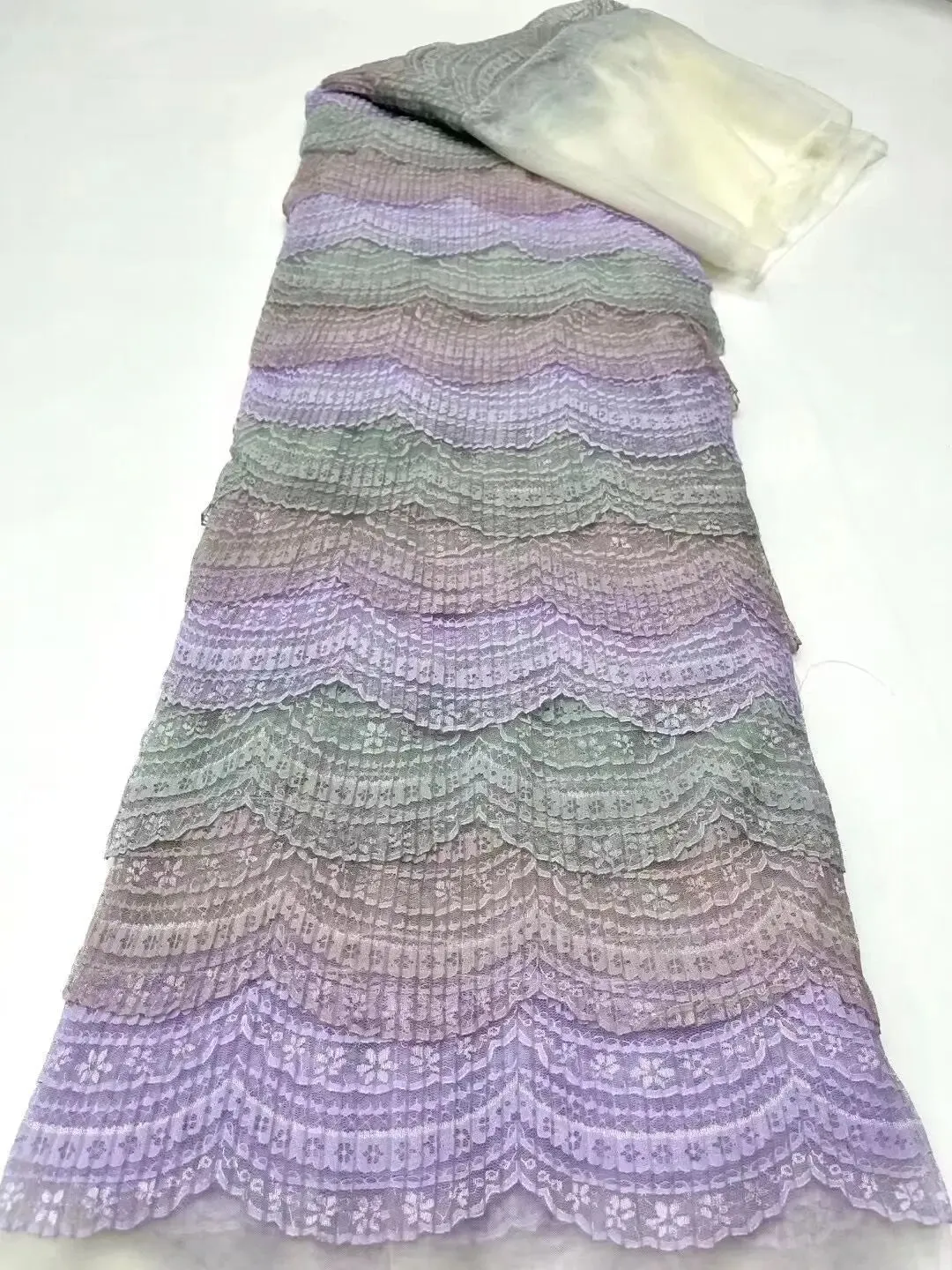 5 YARDS / 6 COLORS / Soelsa Embroidery Tulle Mesh Lace Dress Fabric