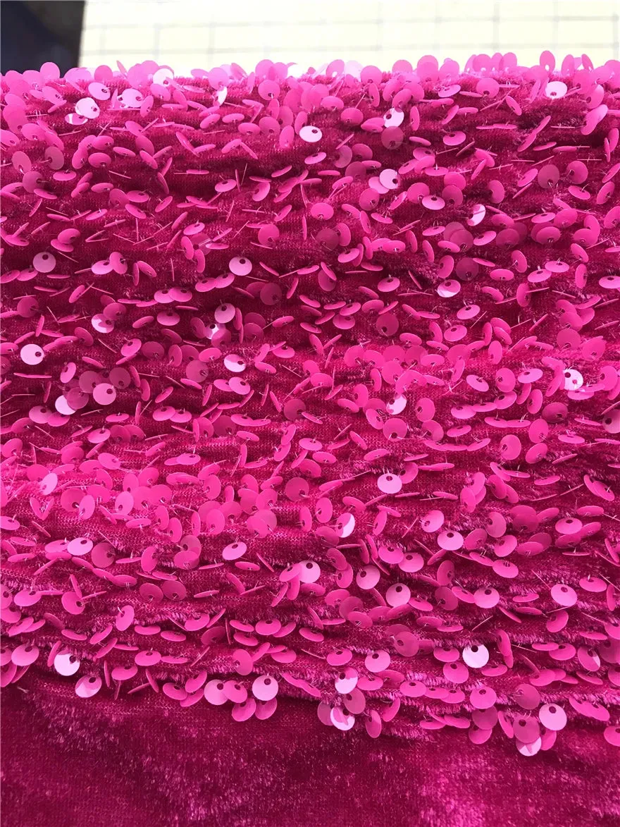 5 YARDS / Kissema Allover Sequin Beaded Embroidery Tulle Mesh Lace Dress Fabric