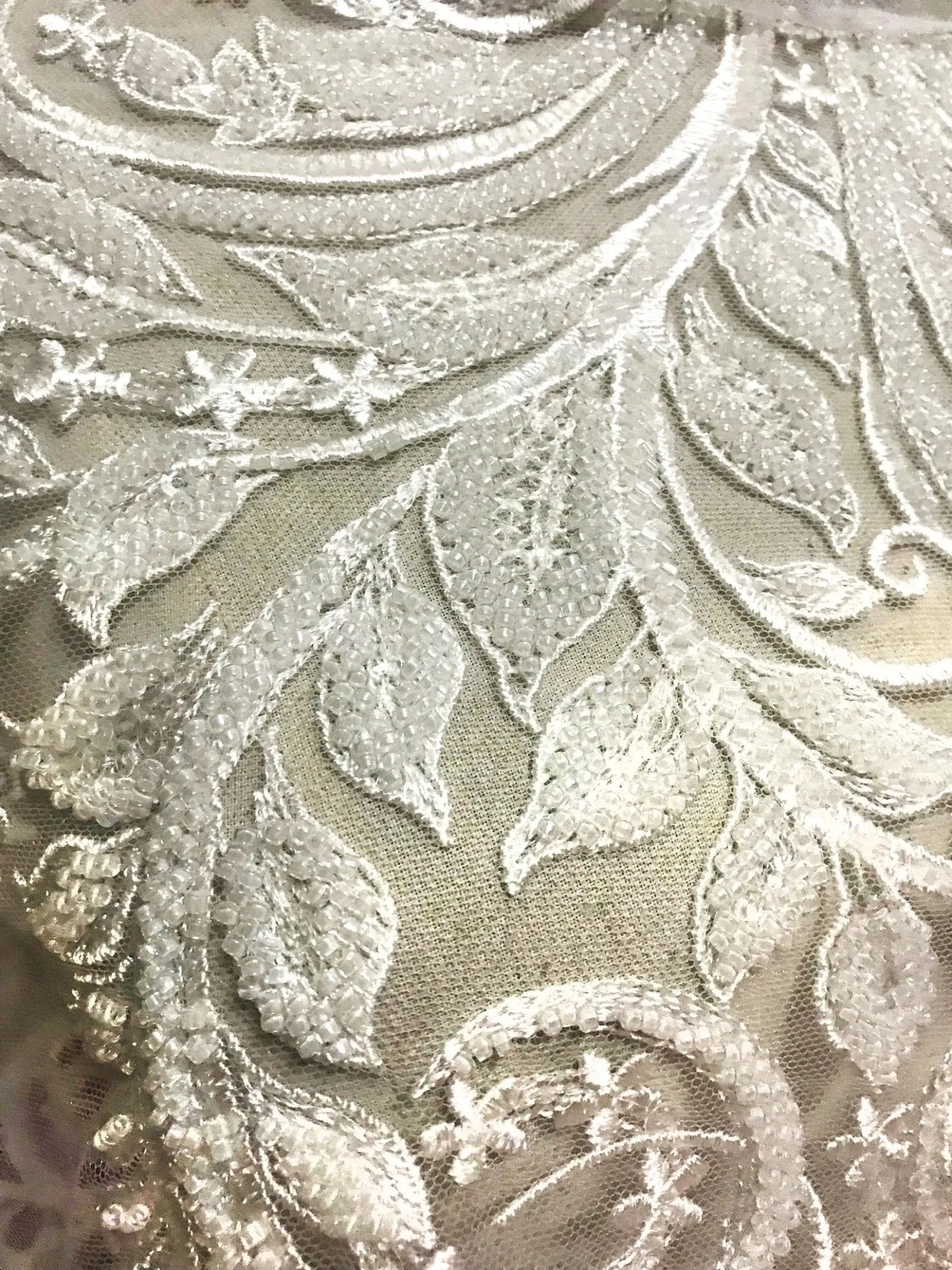5 YARDS / Palladino Beaded Sequin Embroidery Mesh Tulle Lace / Wedding Party Prom Bridal Dress Fabric