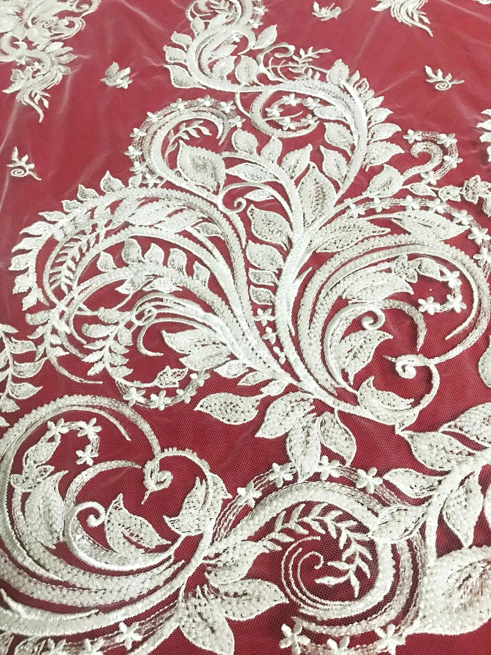 5 YARDS / Palladino Beaded Sequin Embroidery Mesh Tulle Lace / Wedding Party Prom Bridal Dress Fabric