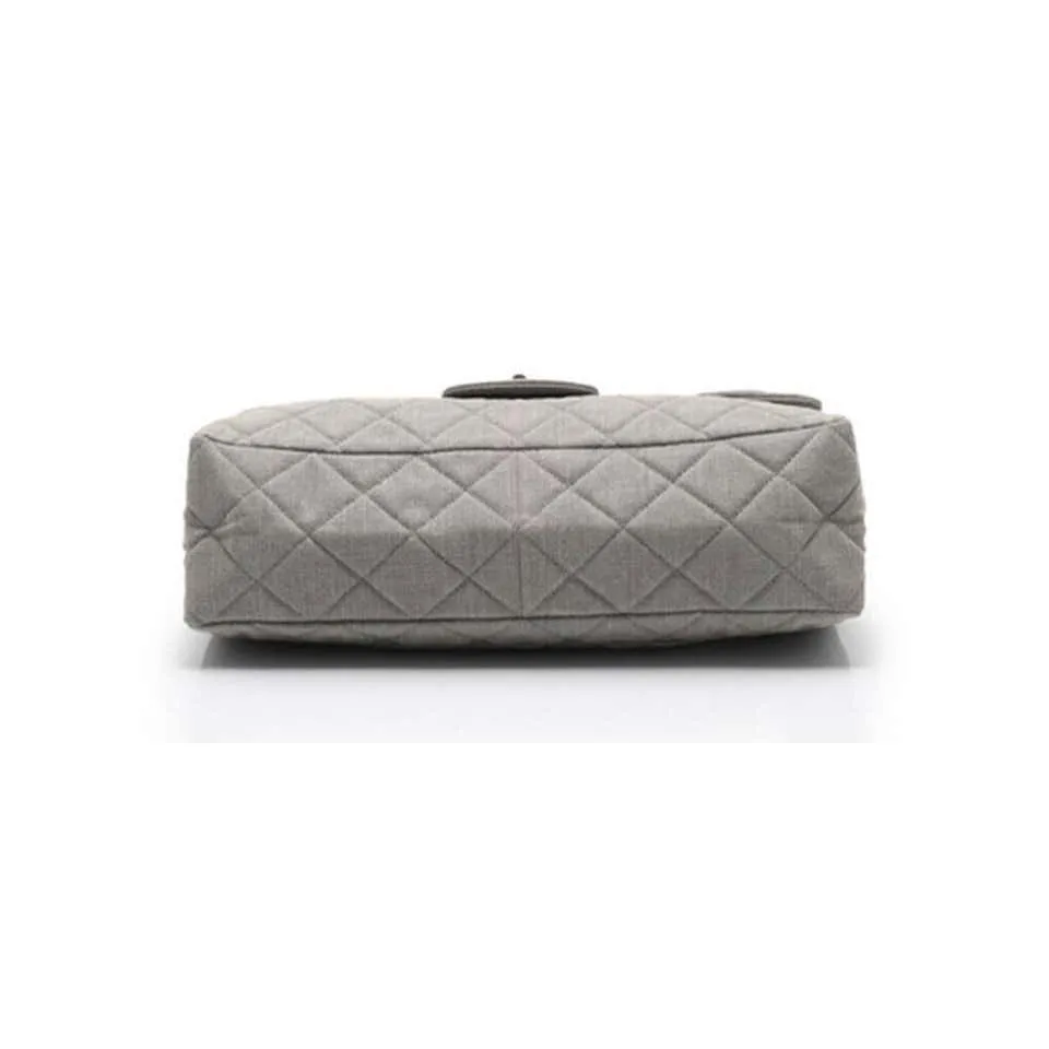 Chanel 2.55 Reissue XXL Grey Denim Airlines Flap Travel Maxi Quilted Maxi Shoulder Bag