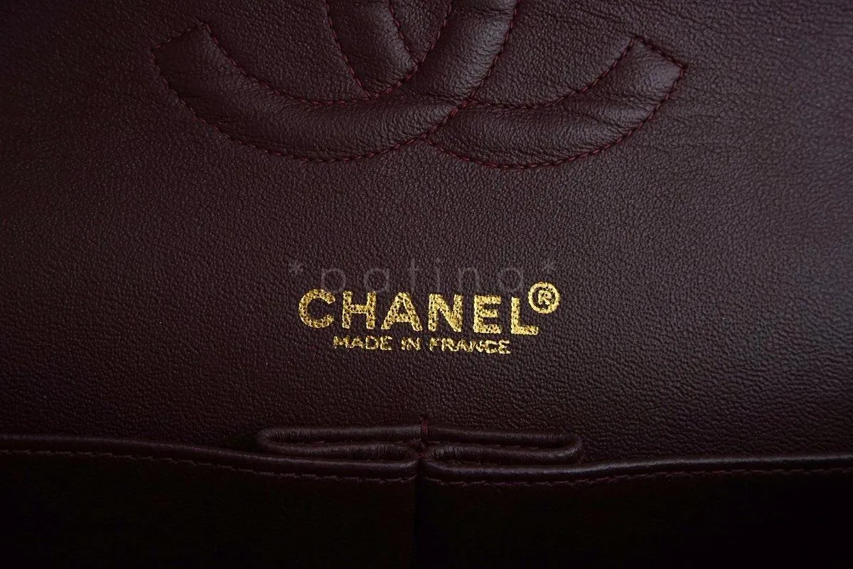 Chanel Black Lambskin Medium Classic 2.55 Double Flap Bag 18k Gold Plated