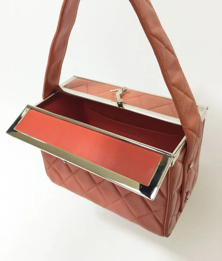Chanel Lambskin Quilted Box Bag Orange, 1990s
