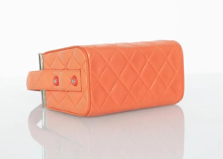 Chanel Lambskin Quilted Box Bag Orange, 1990s