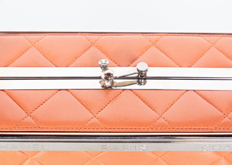Chanel Lambskin Quilted Box Bag Orange, 1990s