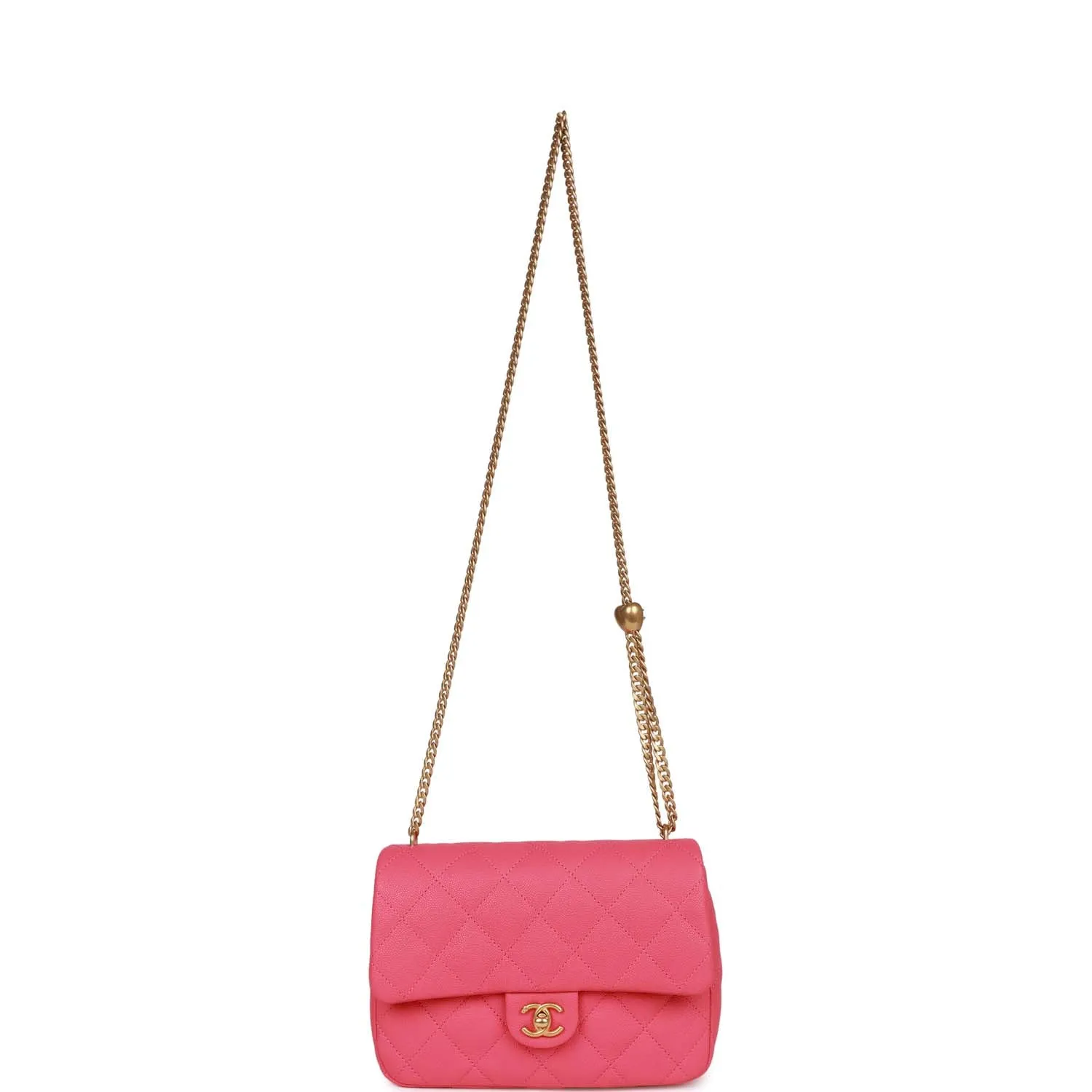 Chanel Medium Sweetheart Crush Flap Bag Pink Caviar Antique Gold Hardware