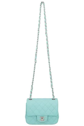 CHANEL Mini Square Crossbody Bag Blue