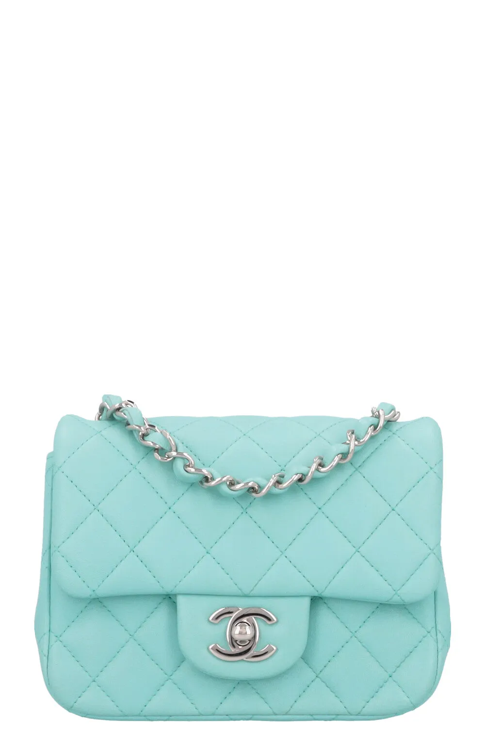 CHANEL Mini Square Crossbody Bag Blue