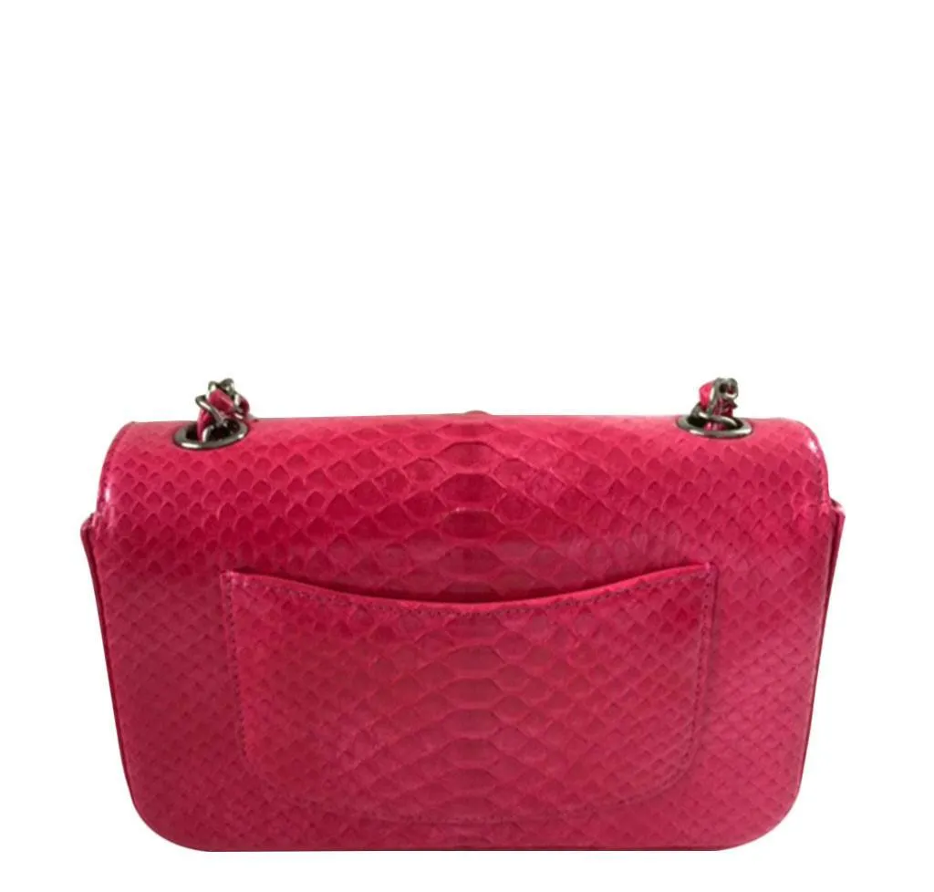 Chanel Small Classic Flap Bag Red Python