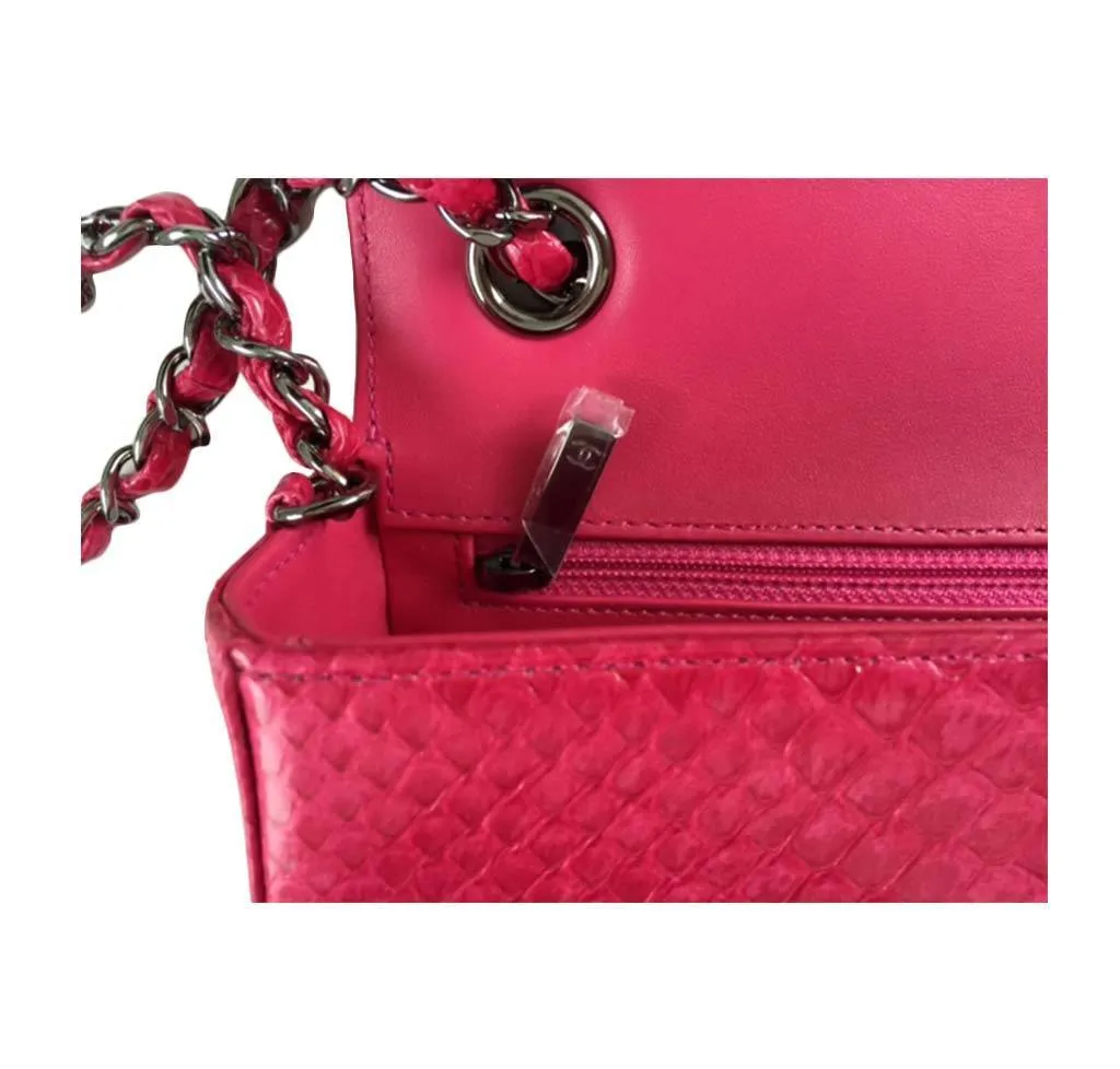 Chanel Small Classic Flap Bag Red Python