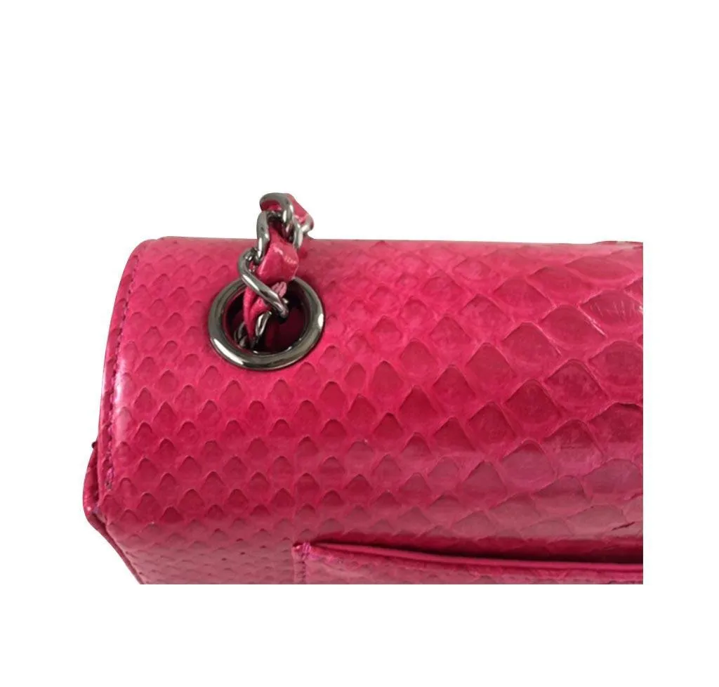 Chanel Small Classic Flap Bag Red Python