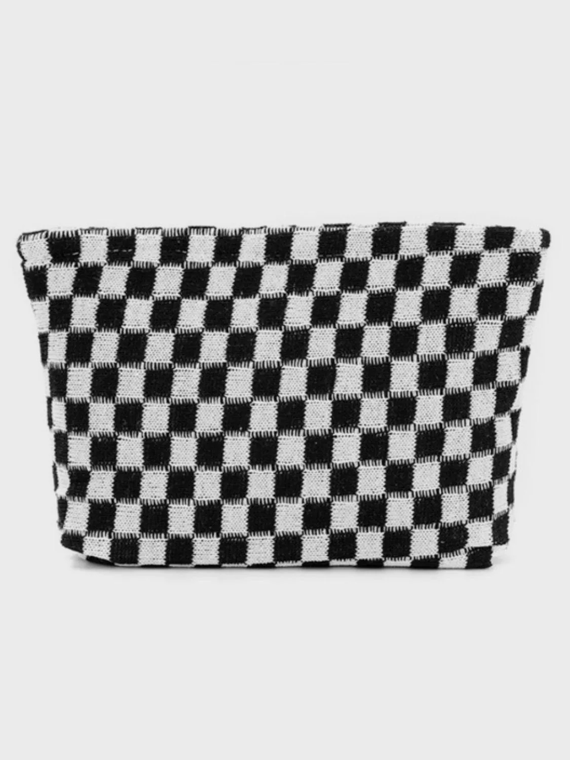 Checkered Makeup Clutch Bag