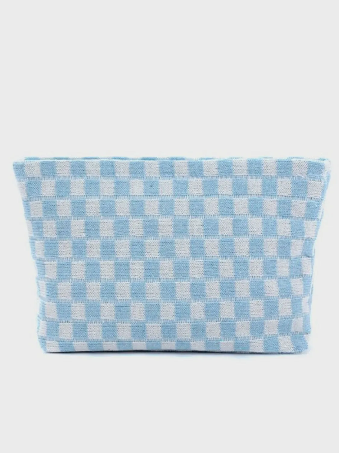 Checkered Makeup Clutch Bag