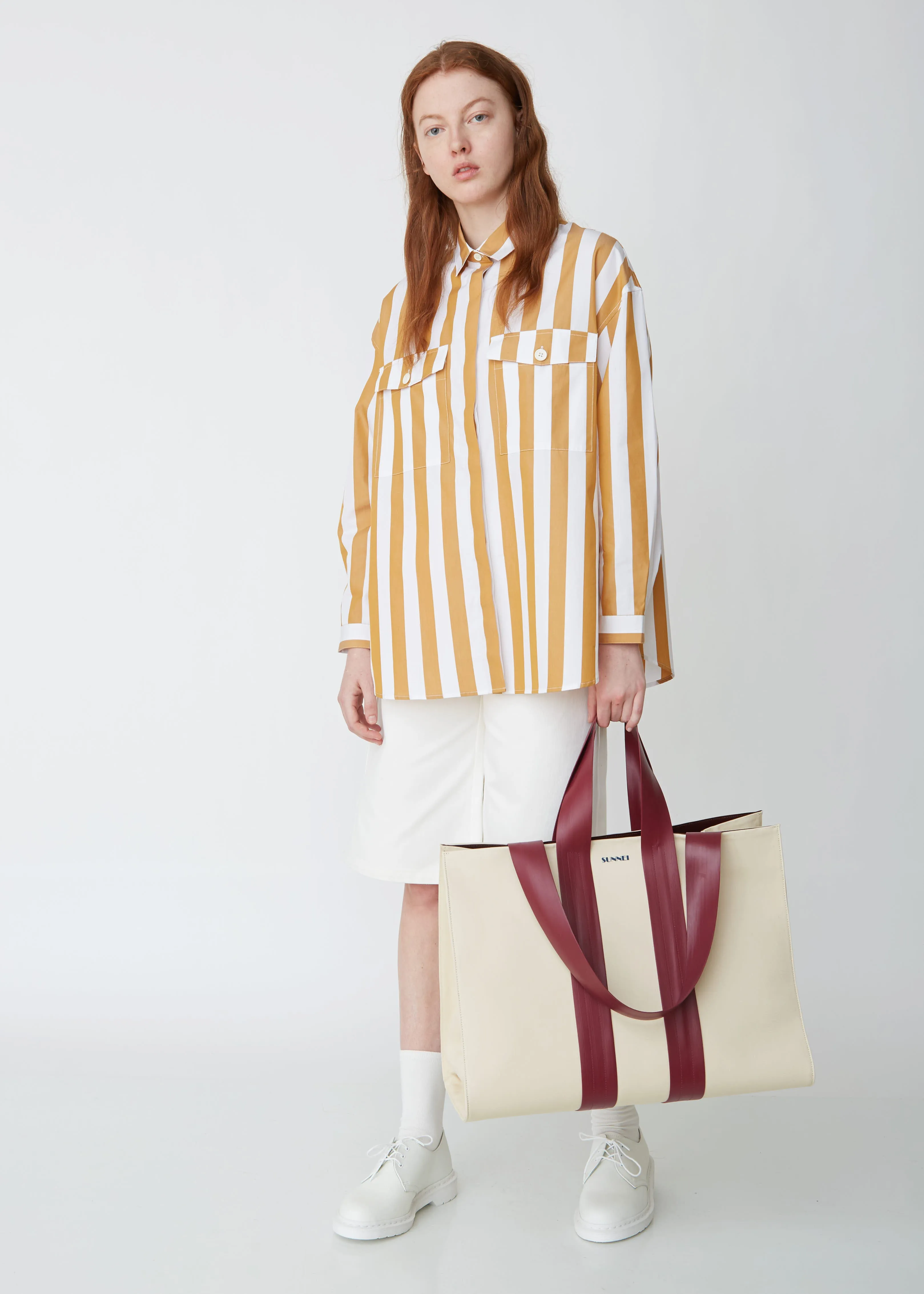 Classic Canvas Bag With Leather Piping