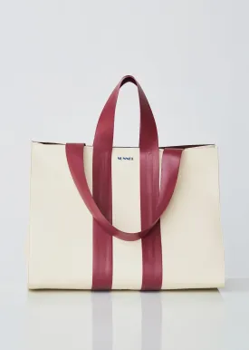 Classic Canvas Bag With Leather Piping