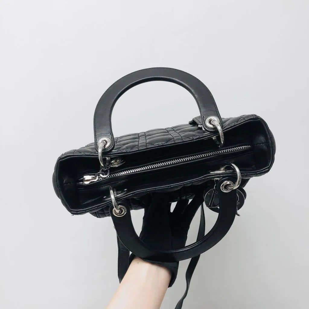Classic Lambskin Medium Lady Dior Black SHW