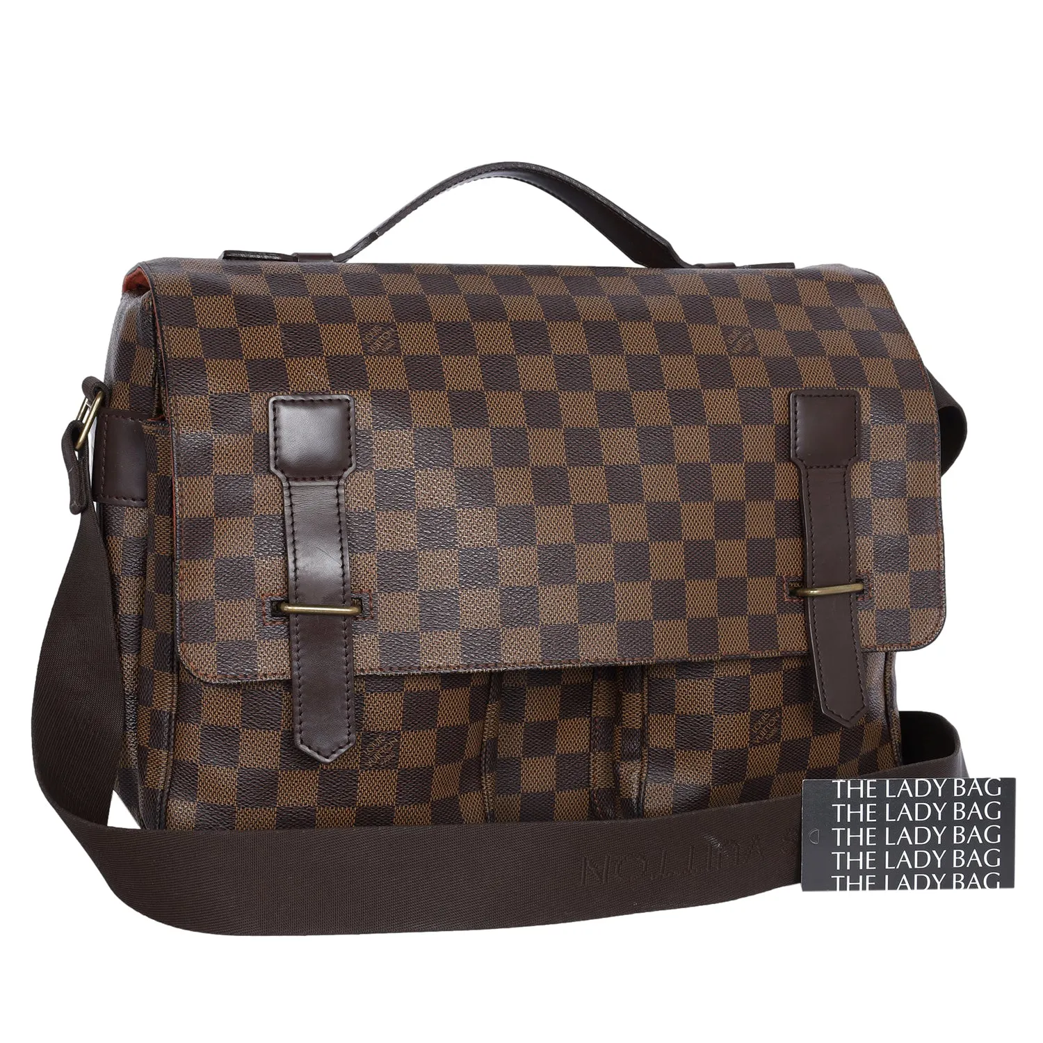 Damier Ebene Leather Broadway Messenger Bag