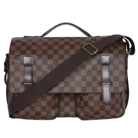 Damier Ebene Leather Broadway Messenger Bag