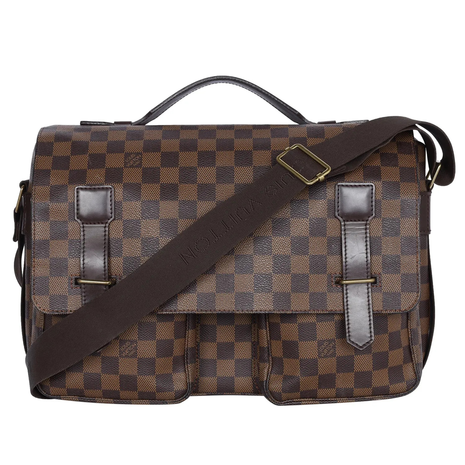 Damier Ebene Leather Broadway Messenger Bag