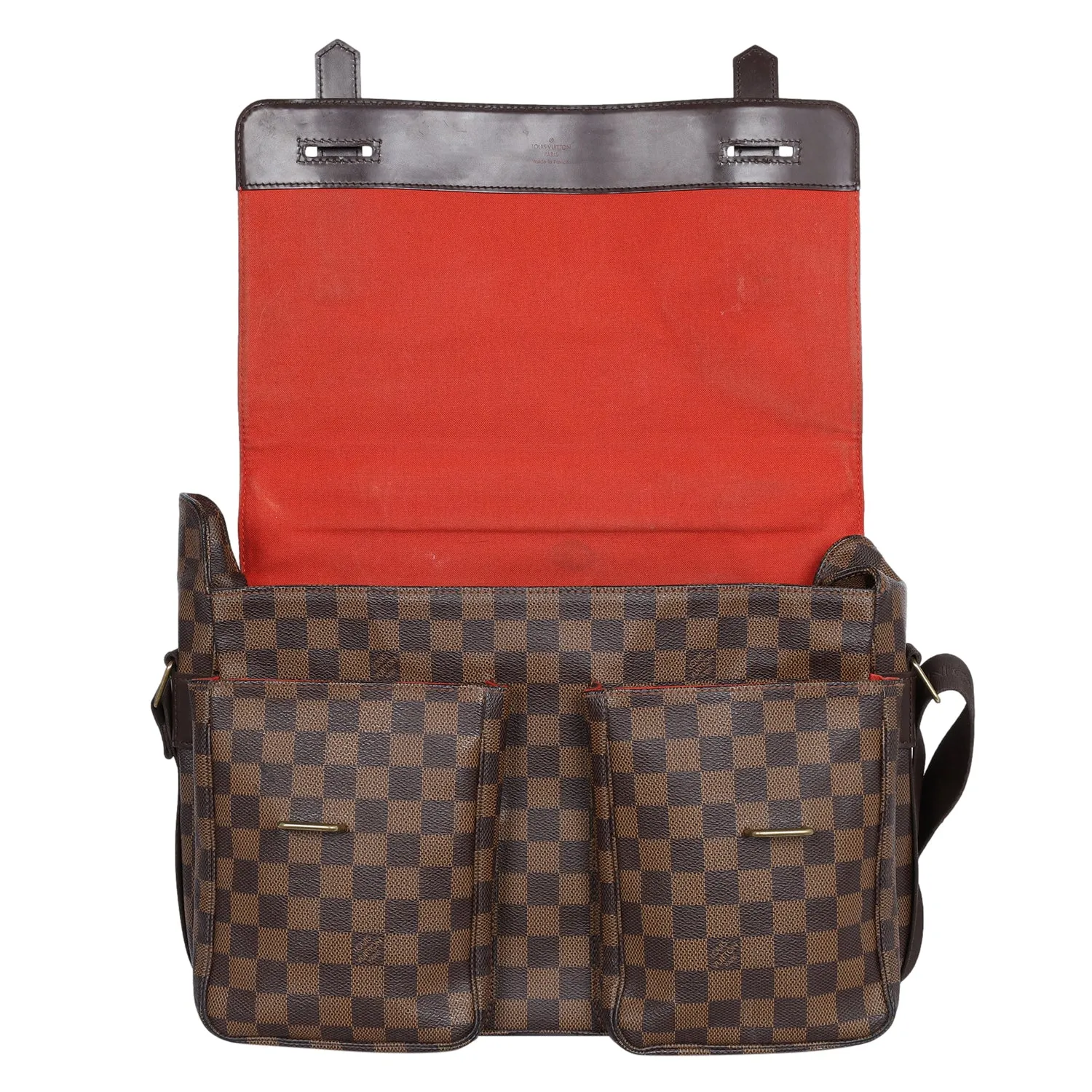 Damier Ebene Leather Broadway Messenger Bag