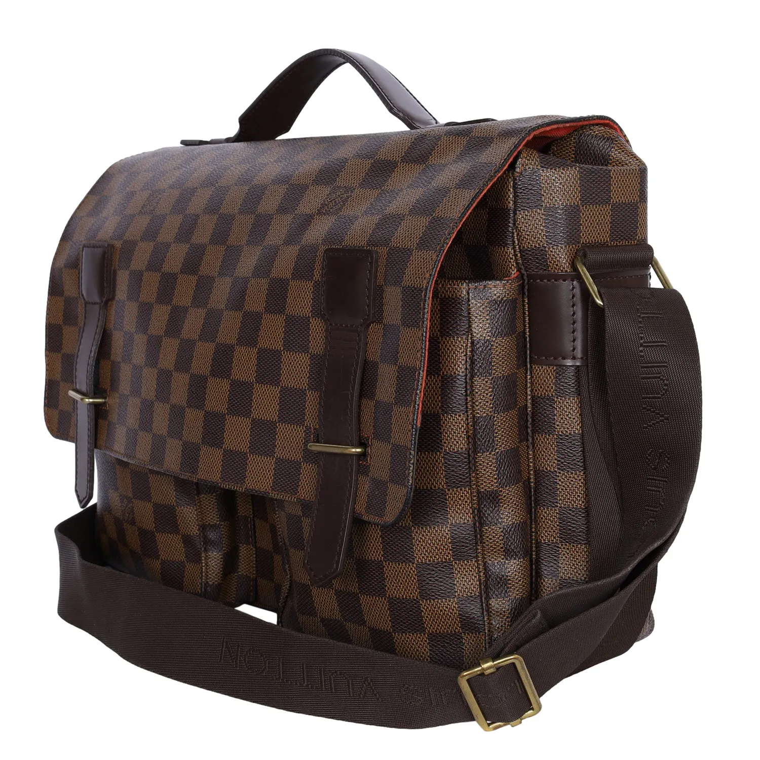 Damier Ebene Leather Broadway Messenger Bag