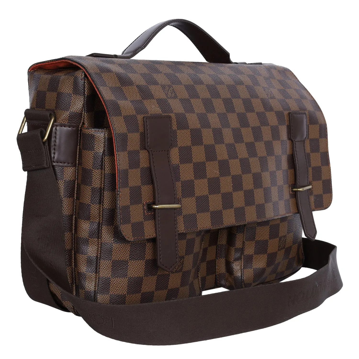 Damier Ebene Leather Broadway Messenger Bag