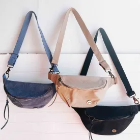 Devin Denim Bum Bag-Tan Denim