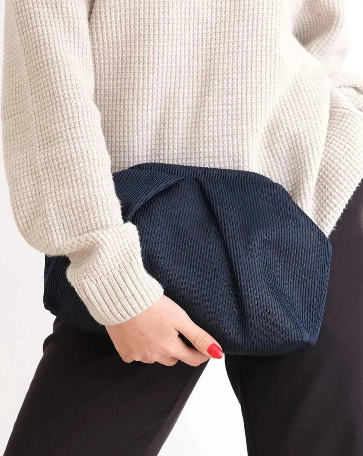 Elegant Neon Green Pleated Clutch Handbag
