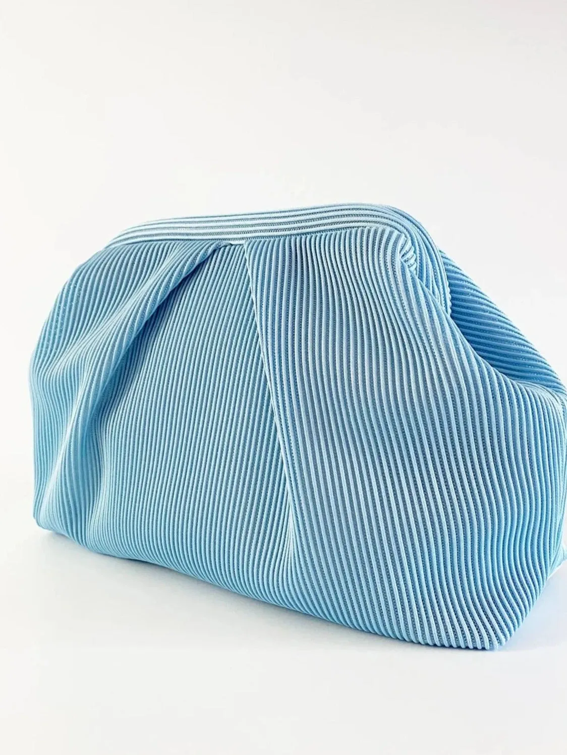 Elegant Neon Green Pleated Clutch Handbag