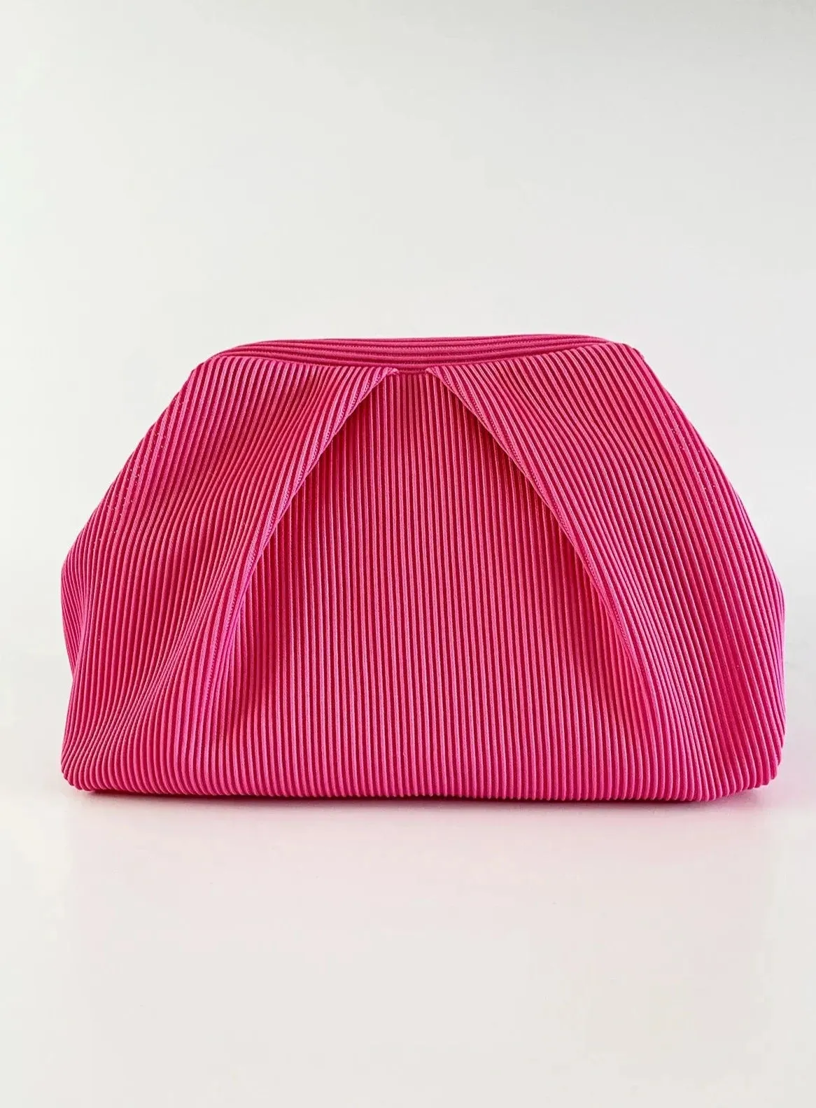 Elegant Neon Green Pleated Clutch Handbag
