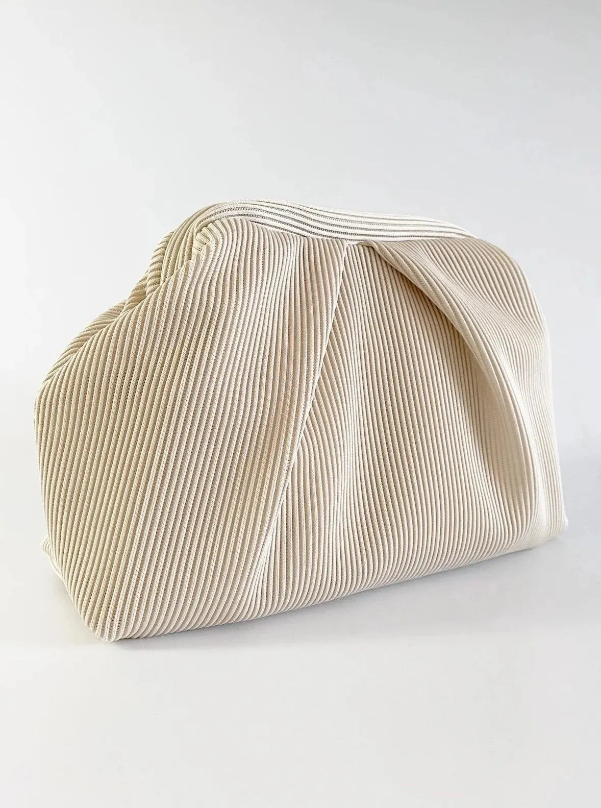 Elegant Neon Green Pleated Clutch Handbag