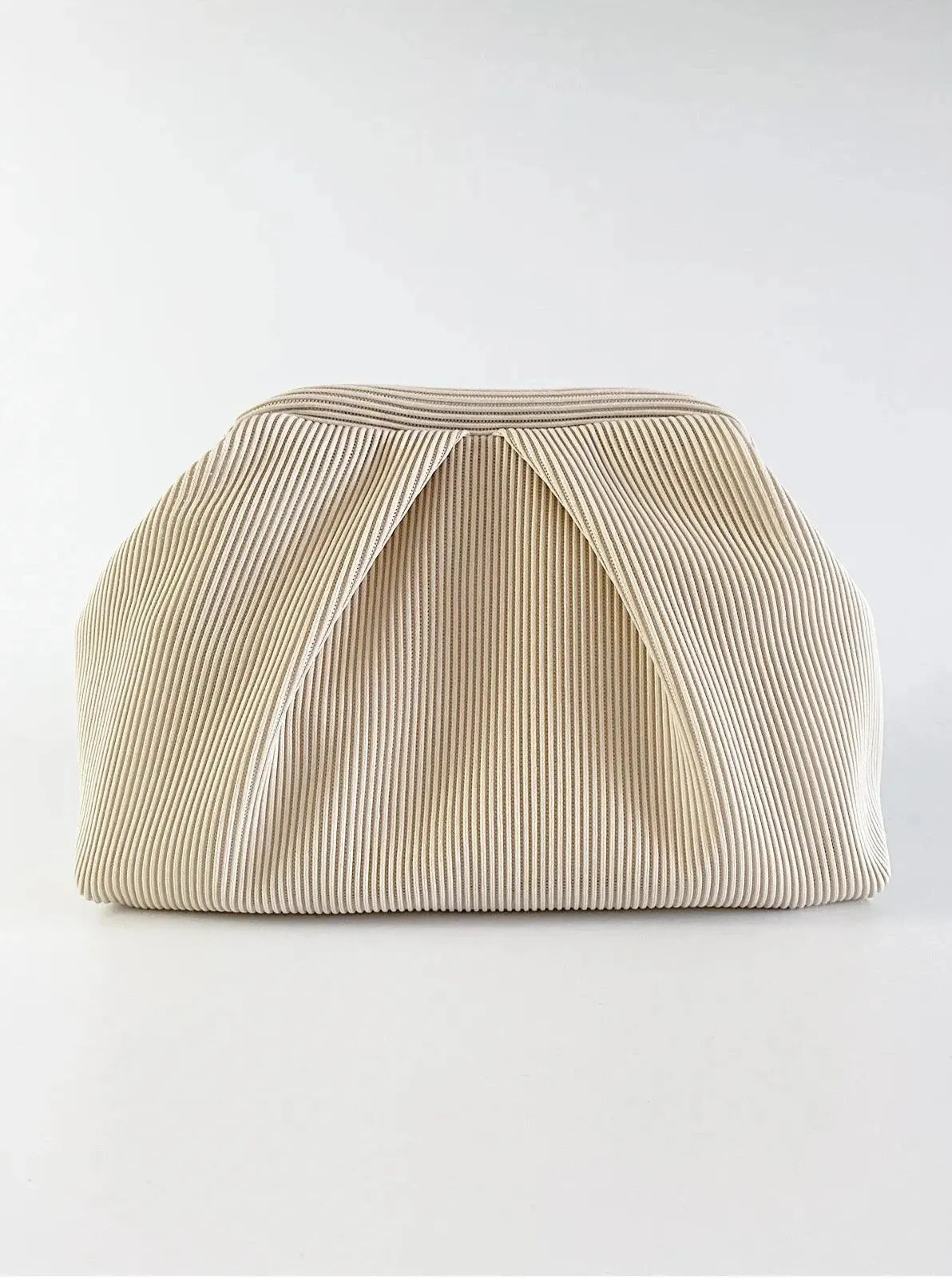 Elegant Neon Green Pleated Clutch Handbag