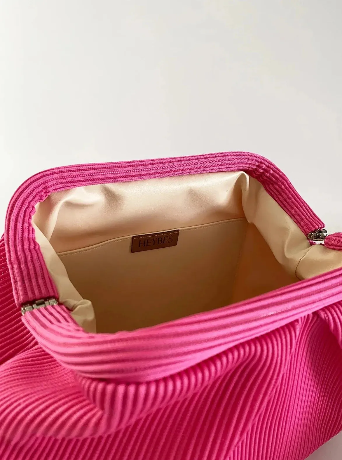 Elegant Neon Green Pleated Clutch Handbag