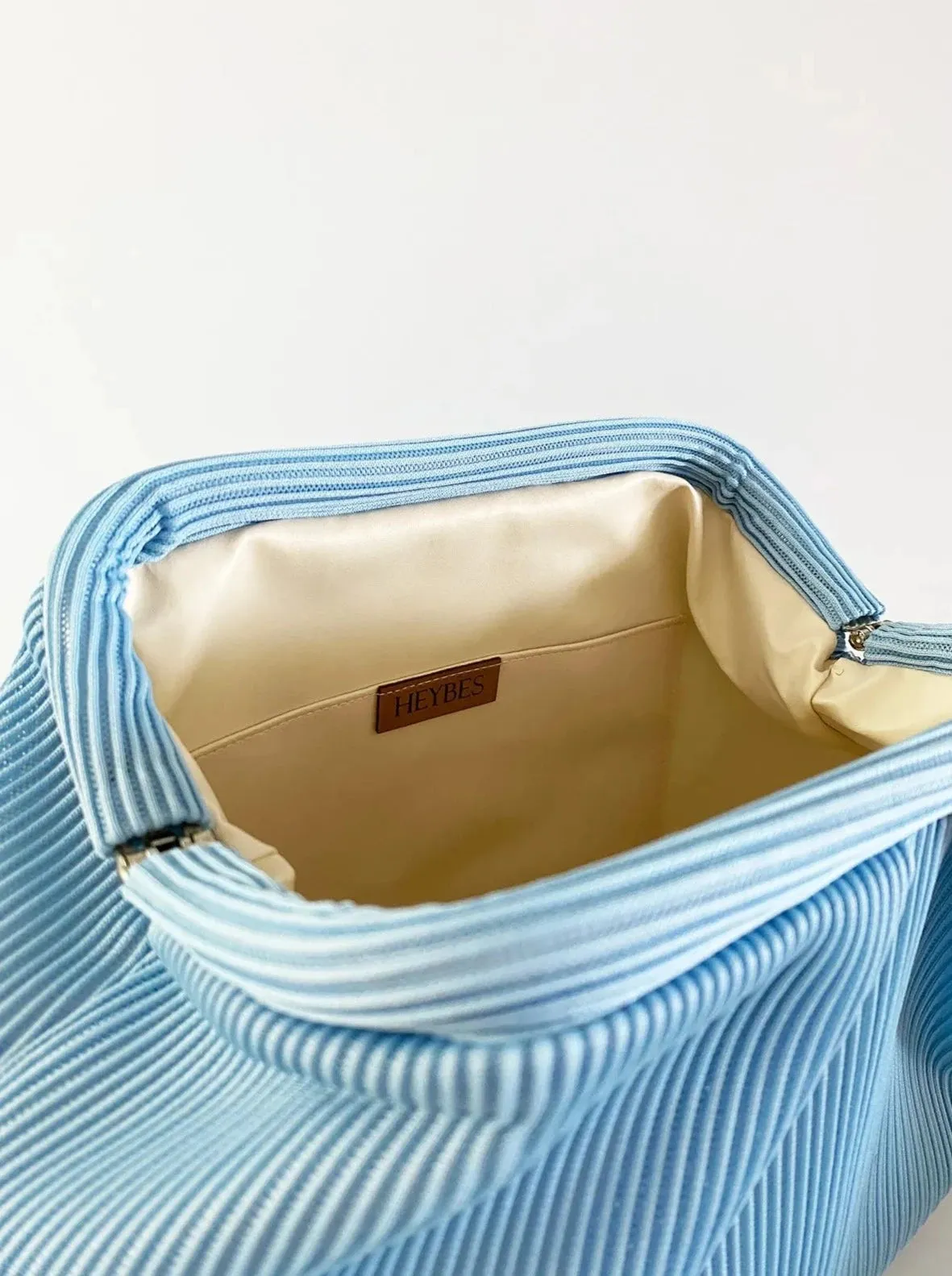 Elegant Neon Green Pleated Clutch Handbag