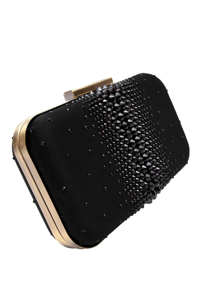 Ella Black Crystal Clutch