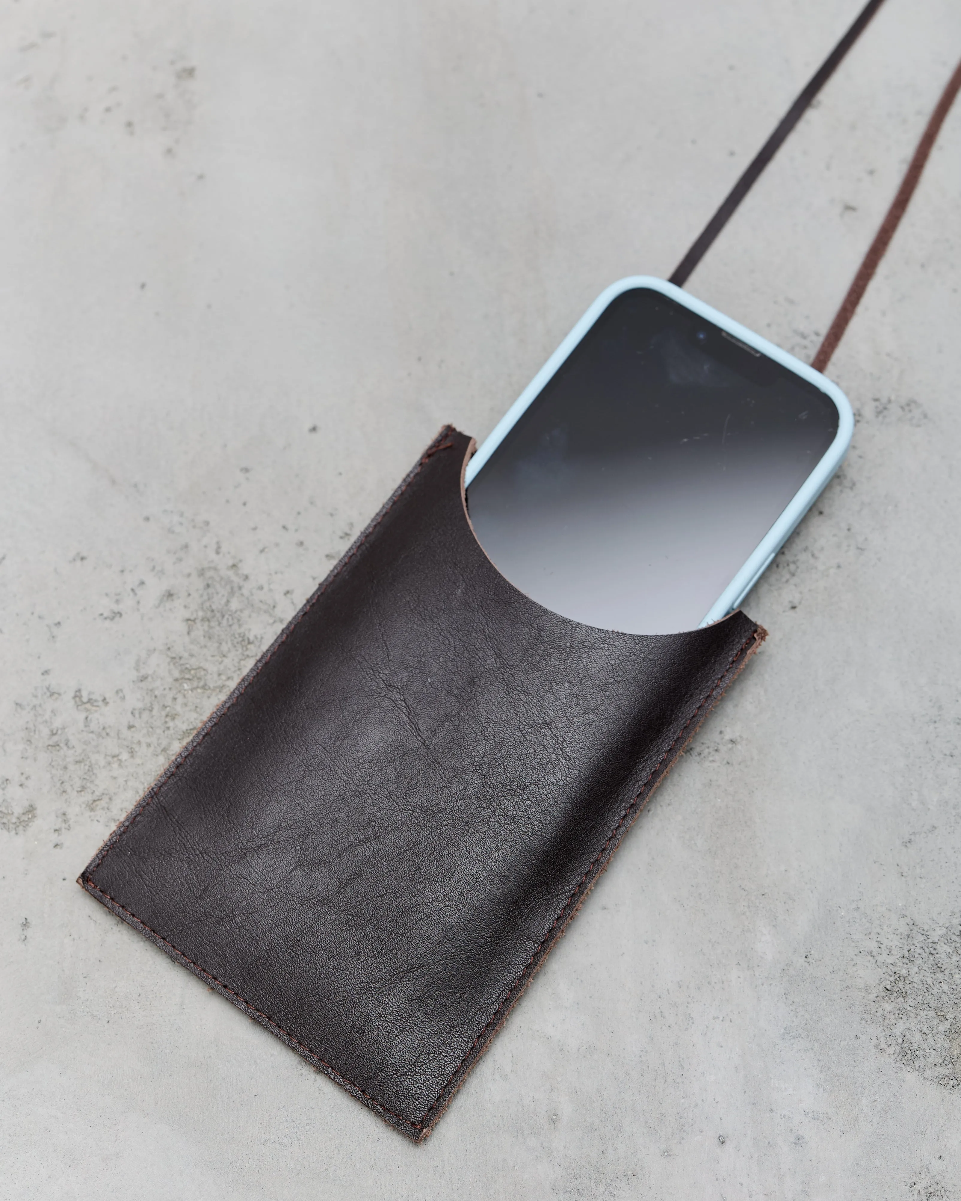 Fog Linen Leather Phone Holder