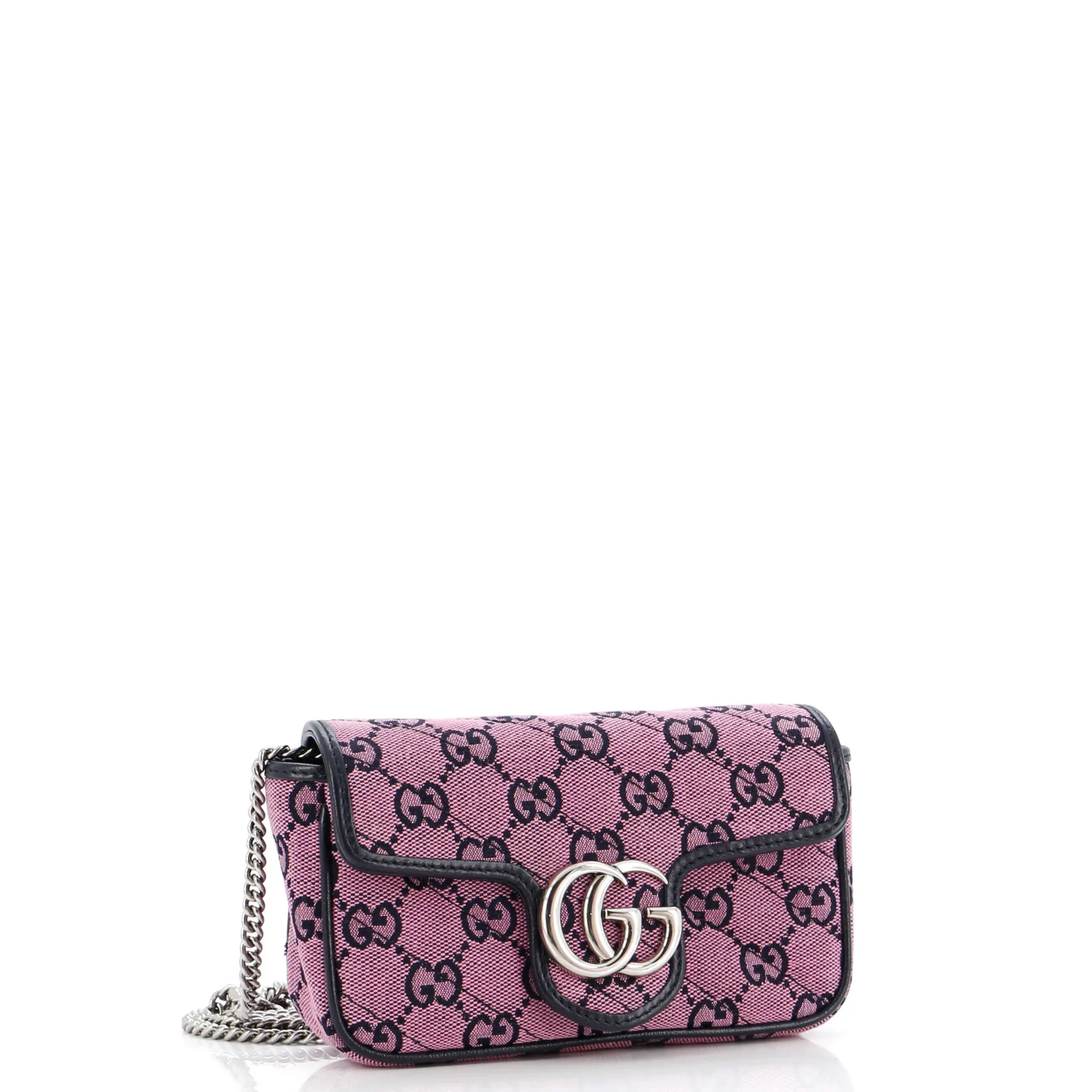 GG Marmont Flap Bag Diagonal Quilted GG Canvas Super Mini