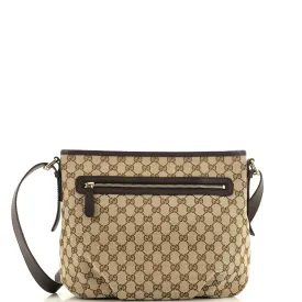 GUCCI Front Zip Messenger GG Canvas Medium