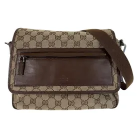 Gucci GG Canvas Leather Messenger Bag