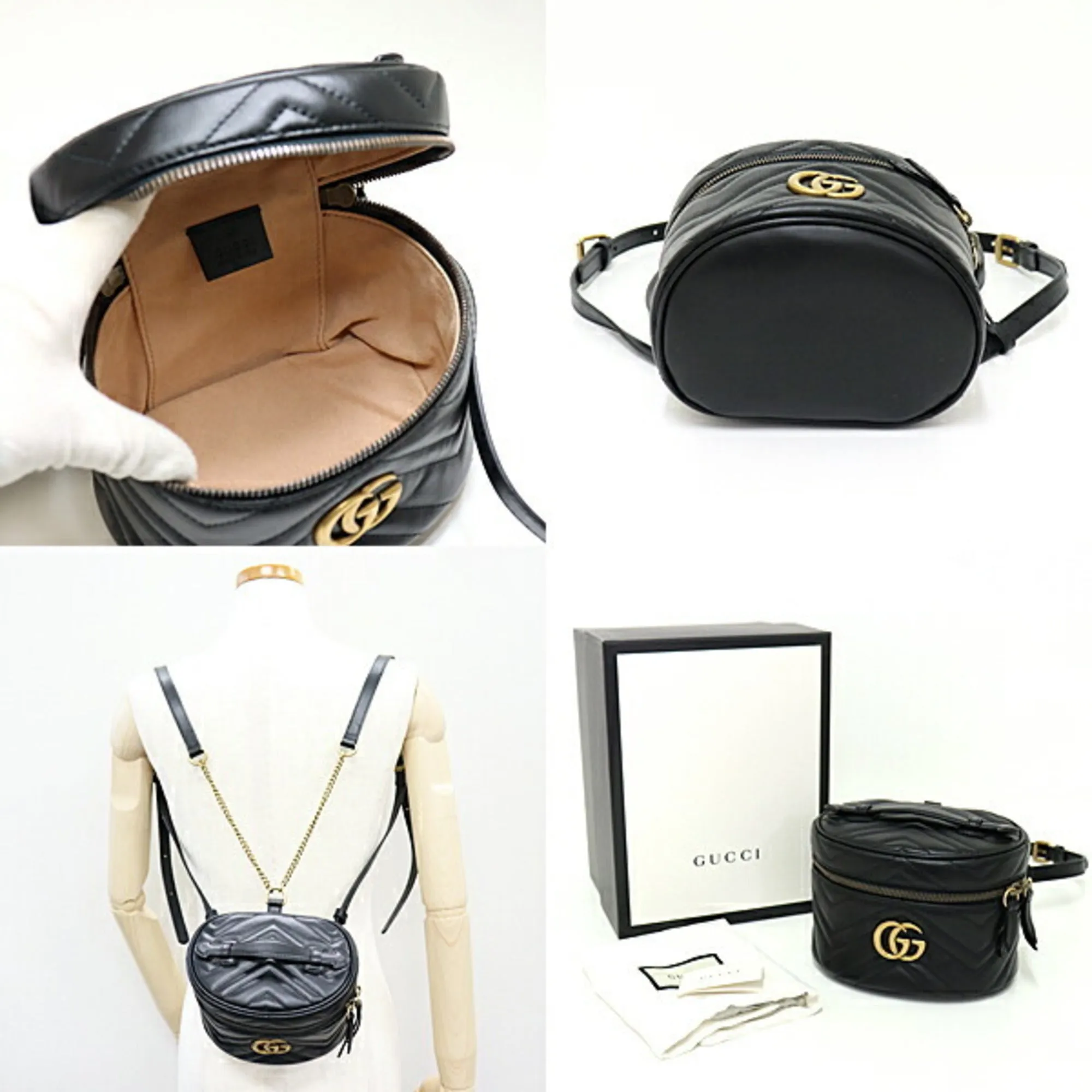 Gucci GG Marmont 598594 Quilting Bag Black