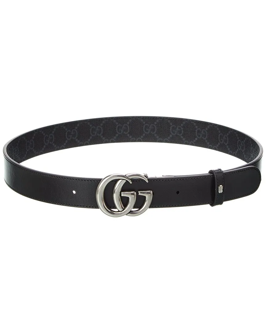 Gucci GG Marmont Reversible GG Supreme Canvas & Leather Belt