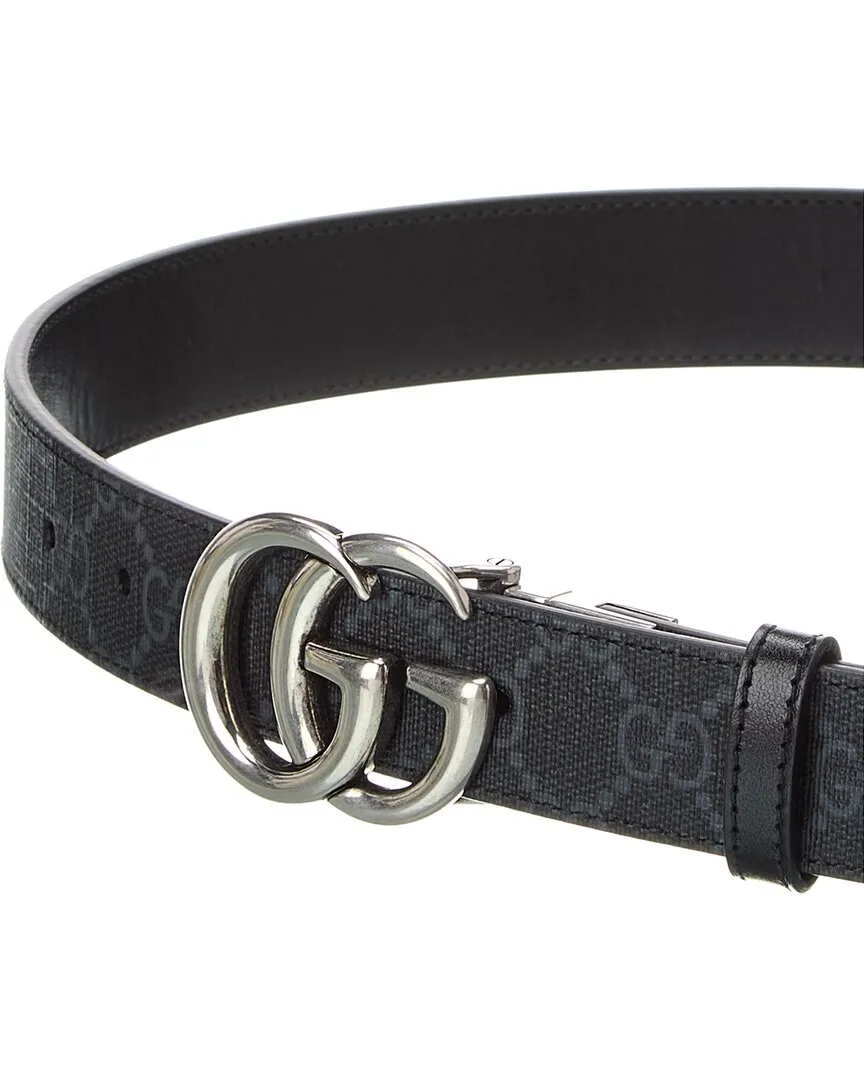 Gucci GG Marmont Reversible GG Supreme Canvas & Leather Belt